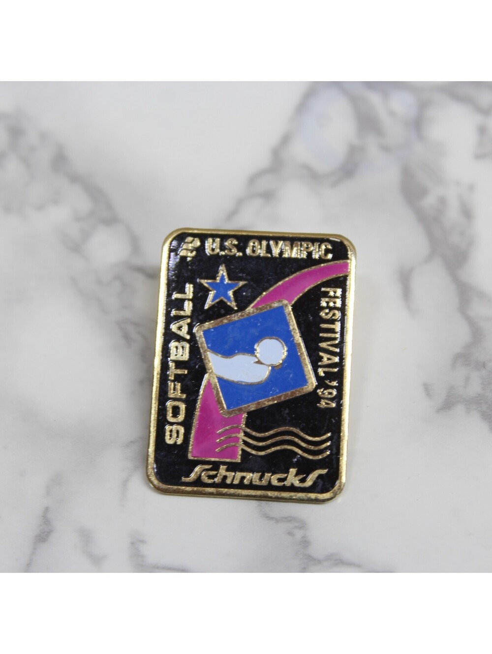 US Olympic Festival '94 Softball Schnucks Lapel Pin Pinback